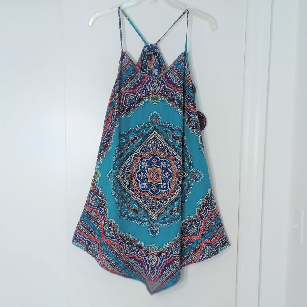 NWT floral tropical floral halter mini dress